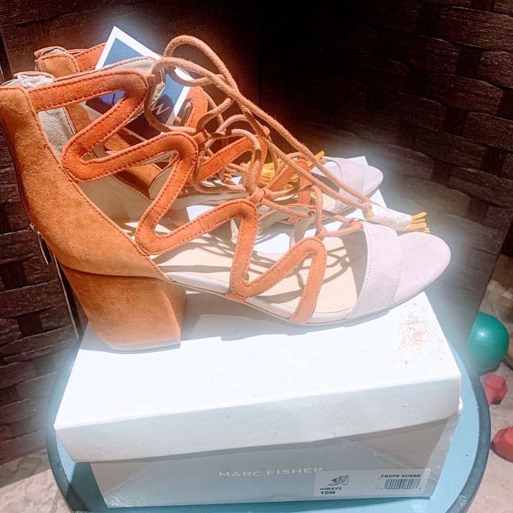 Cute suede multi colored sandals